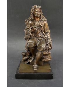 Bronzen beeld met de voorstelling van de natuurkundige Isaac Newton, 19e eeuw