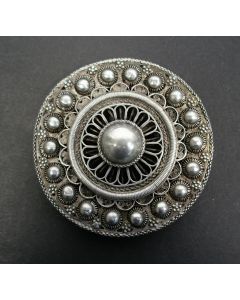 Filigrain Zeeuwse zilveren knoop, broekgesp, 19e eeuw