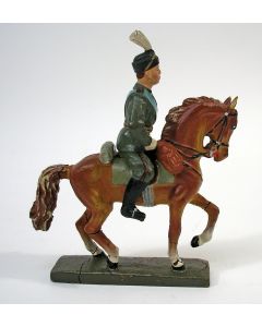 Elastolin figuur, Mussolini te paard, ca. 1935.