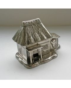 Zilveren tafelstel in de vorm van een Japans huis, Japan ca. 1920