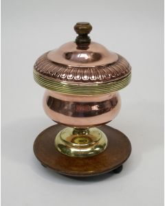 Koperen pijpkomfoor met deksel, 19e eeuw