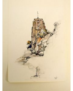 Willem van den Berg, 'Oldenhove, Leeuwarden', aquarel
