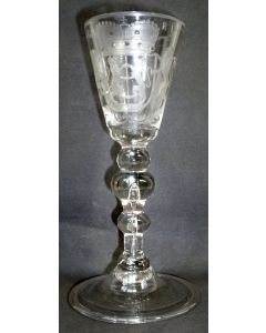 Gegraveerd wijnglas, Gelderland, 18e eeuw