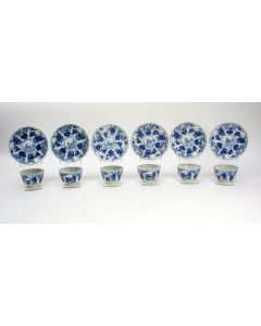 Chinees porseleinen theekommen en schotels, Guanxu periode