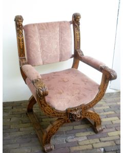 Notenhouten Dagobertstoel, 19e eeuw