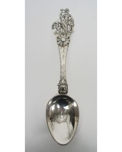 Friese zilveren geboortelepel met de Hollandse Maagd, 1862