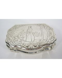 Gegraveerde zilveren snuifdoos, ca. 1800