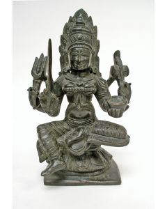 Bronzen beeldje, vierarmige Shiva, India, 19e eeuw