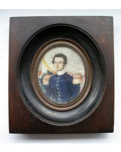 Portretminiatuur van een Nederlandse officier, ca. 1825 (t.g.a. S. Benavente)