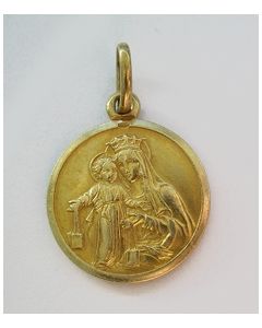 Gouden scapulier medaille, Jezus en Maria