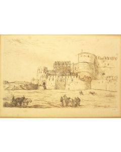 Marius Bauer, 'Het fort te Agra', ets, 1895