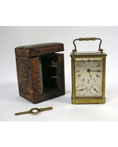 Carriage clock met slagwerk, 19e eeuw