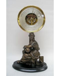 Aneroïde barometer op metalen voet, 19e eeuw