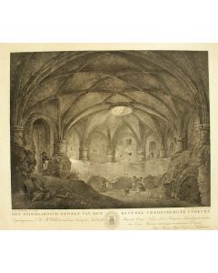  'Het onderaardsch gewelf van het kasteel Vredenburg te Utrecht.', ets/aquatint, 1816