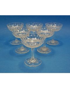 6 kristallen champagnecoupes, ca. 1900
