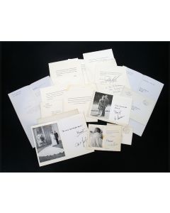 12  bedankkaarten van Prinses Margriet en Pieter van Vollenhoven  voor diverse gelegenheden, 1967-1970