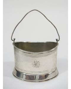 Zilveren miniatuur thee-emmer, 19e eeuw