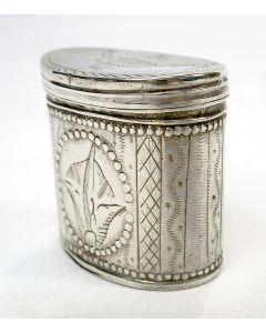 Zilveren lodereindoosje, Willem Kruyt, Schoonhoven 1795