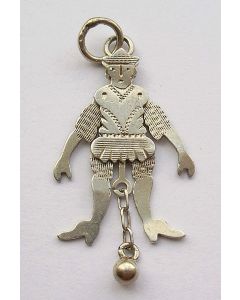 Zilveren miniatuur, trekpopje, 19e eeuw
