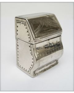 Zilveren lodereindoosje in de vorm van een bureautje, Jan van Eck, Schoonhoven 1795