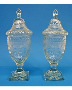 Stel kristallen gembercoupes, 19e eeuw
