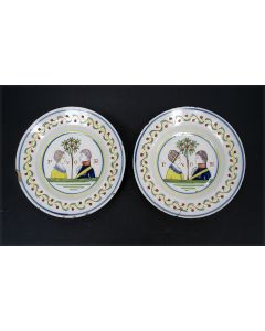 Delftse borden met orangistische voorstelling, ca. 1810