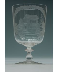 Gegraveerd glas, Delftse Poort, Rotterdam, 19e eeuw